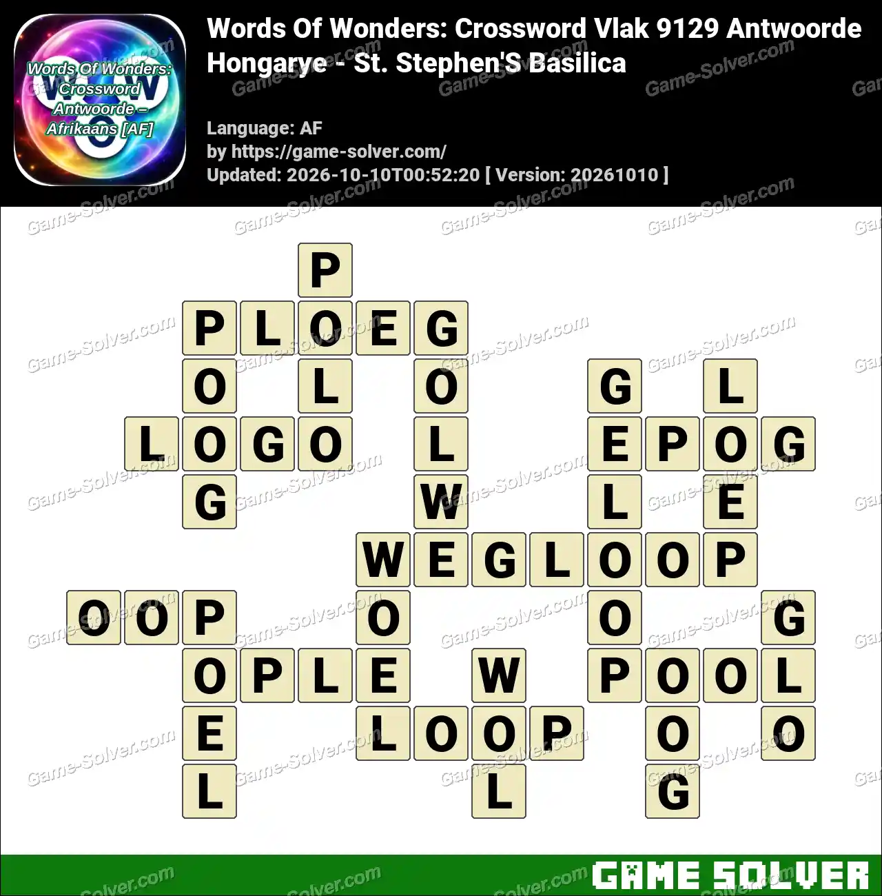 Words Of Wonders: Crossword Vlak 9129 Antwoorde – Hongarye – St. Stephen’S Basilica